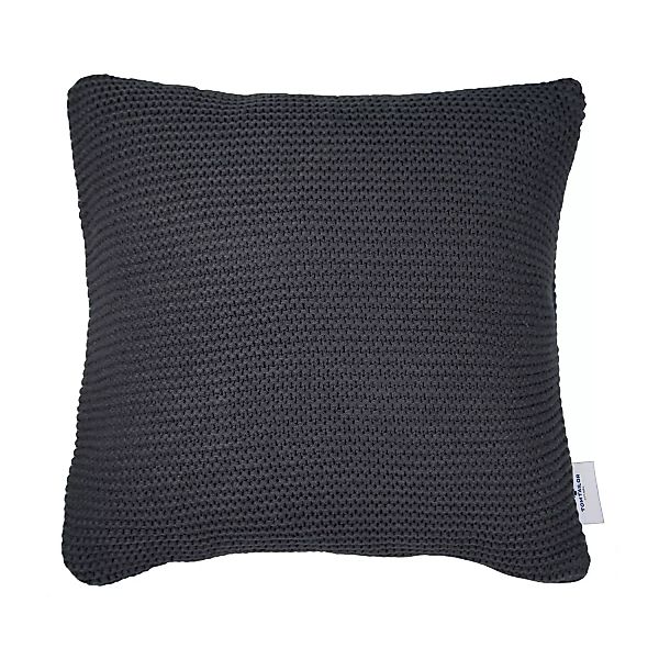home24 Tom Tailor Kissenbezug T-Plain Knit Anthrazit 45x45 cm (BxH) Microfa günstig online kaufen