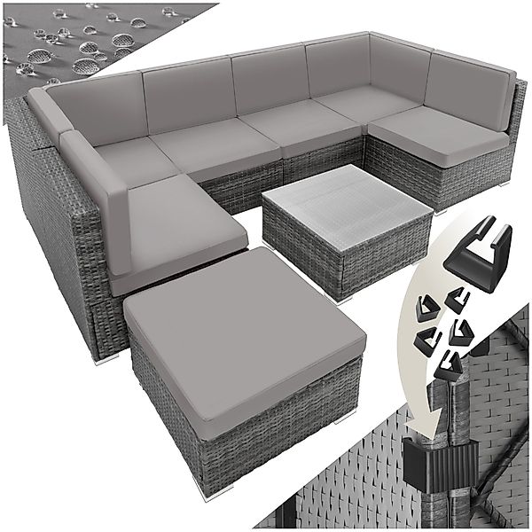 tectake Loungeset Rattan Lounge, (Set., 8-tlg), günstig online kaufen
