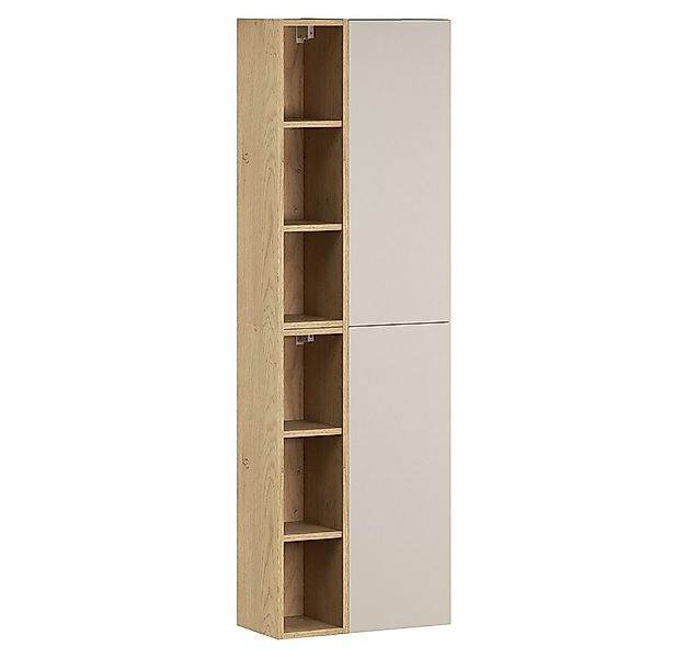 Lomadox Hochschrank DURANGO-56 50 cm breit in Eiche und kaschmir, 6 offene günstig online kaufen