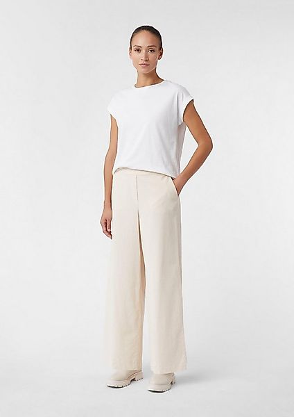 comma Chinos Hose Wide-Leg-Hose aus Feincord mit Elastikbund günstig online kaufen