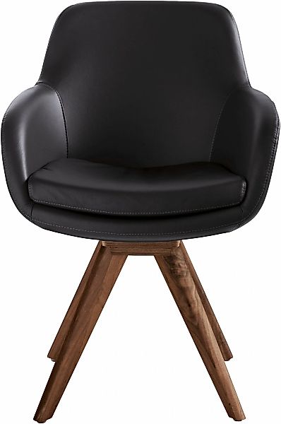 Musterring Esszimmerstuhl "Tavia", (Set), Echtleder, Stativgestell Wildnuss günstig online kaufen