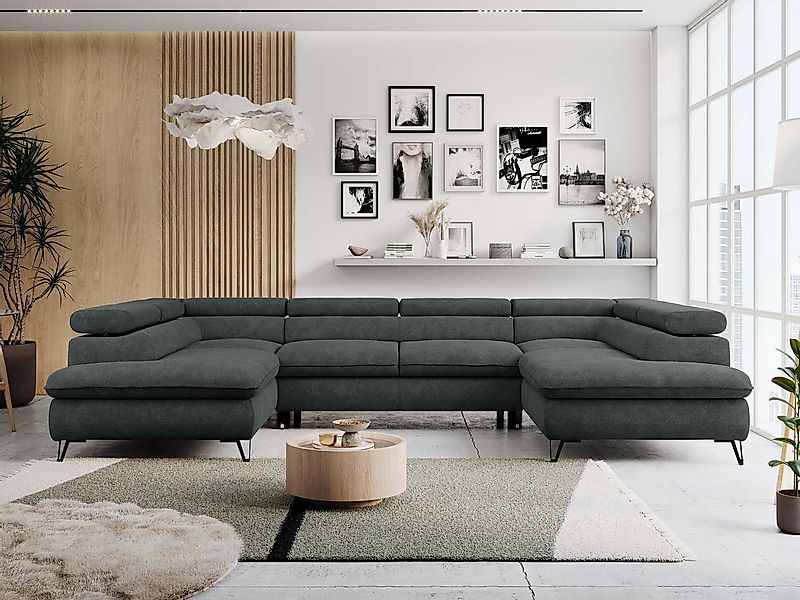 MKS MÖBEL Ecksofa PETER U, Set, Ecksofa U-Form, Wellenfedern, HR35-Schaum, günstig online kaufen