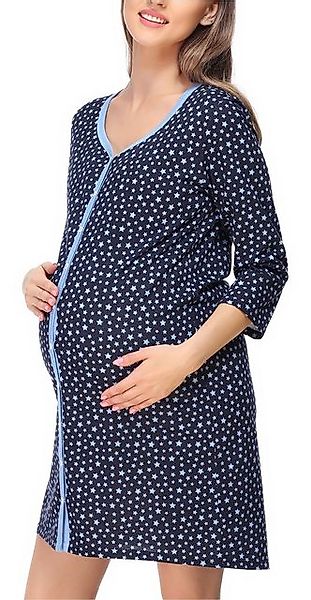 Be Mammy Umstandsnachthemd Damen Umstands Nachthemd 3/4 Arm mit Stillfunkti günstig online kaufen
