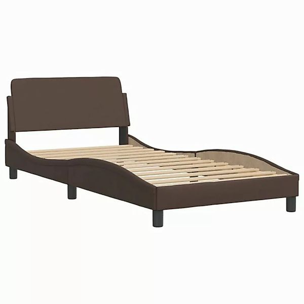 vidaXL Bett Bettgestell mit Kopfteil Braun 100x200 cm Kunstleder günstig online kaufen