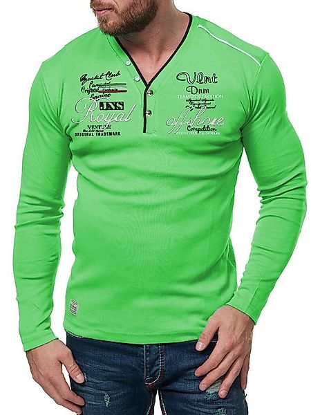 L.gonline Langarmshirt Herren Longshirt, Langarm T-Shirt, Frontprint, Royal günstig online kaufen