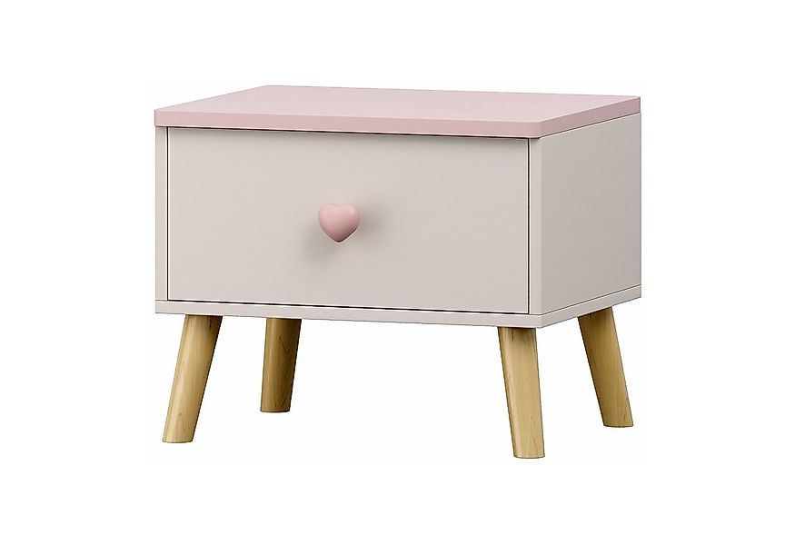 en.casa Nachttisch, »Sandnes« mit 1 Schublade 31 x 38 x 30 cm Holzbeine Wei günstig online kaufen