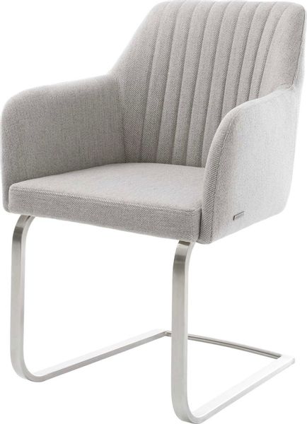 DELIFE Polsterstuhl Greg-Flex, Freischwinger flach Edelstahl günstig online kaufen