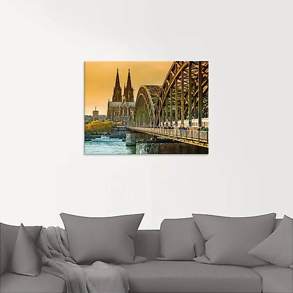 Artland Glasbild »Kölner Dom mit Hohenzollernbrücke«, Deutschland, (1 St.), günstig online kaufen
