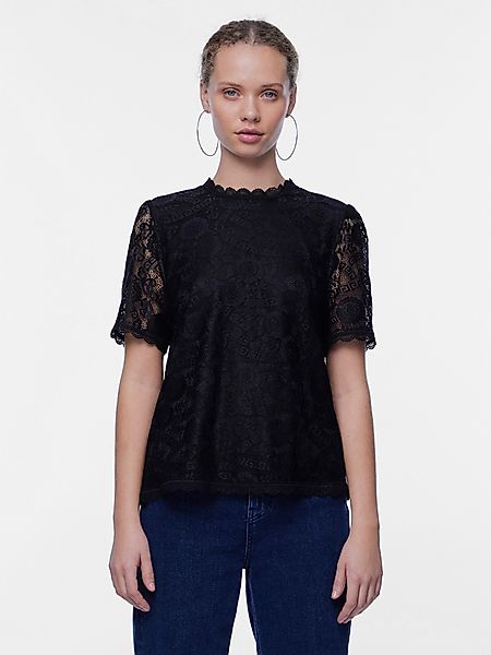pieces Spitzenshirt PCOLLINE SS LACE TOP günstig online kaufen