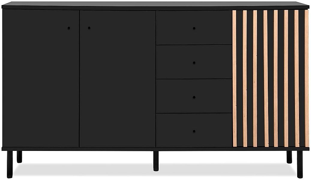 Finori Sideboard, schwarz / Dekor Artisan Oak B x H x T ca. 160 x 90 x 40 c günstig online kaufen