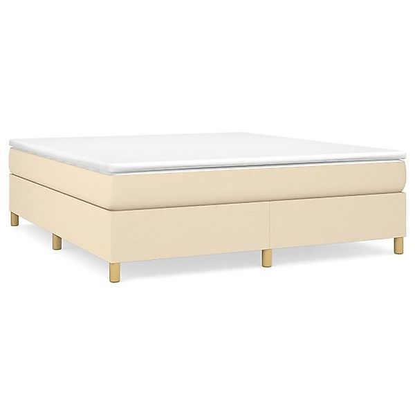 vidaXL Boxspringbett, Boxbett mit Matratze Creme 180x200 cm Stoff günstig online kaufen