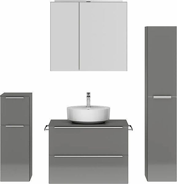 nobilia Badmöbel-Set, (4 St., vormontiert, mit Soft-Close), inkl. Spiegelsc günstig online kaufen