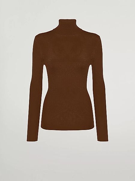 Wolford - Merino Fine Rib Pullover, Frau, roasted almond, Größe: XS günstig online kaufen