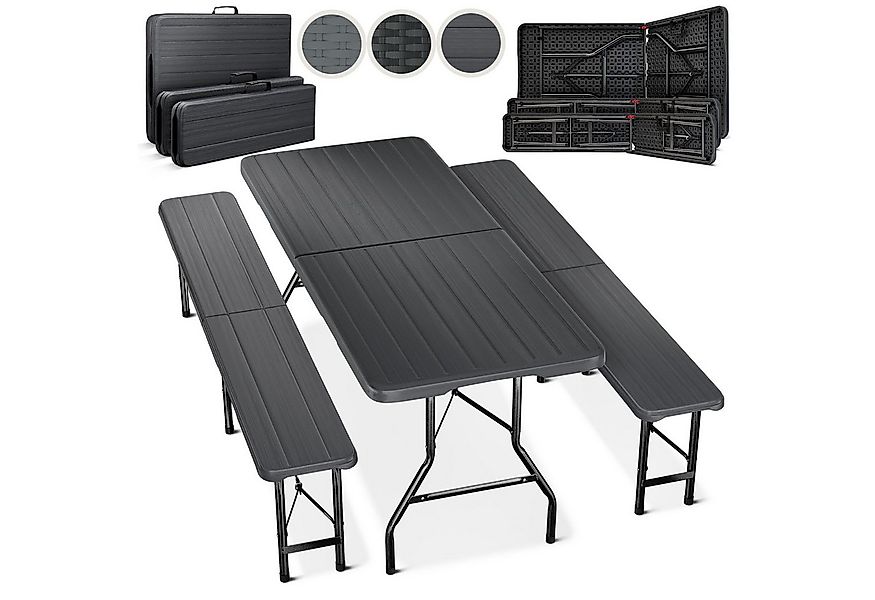 Blumtal Bierzeltgarnitur Bierzeltgarnitur 3er Set - 2X Bierbank + 1x Bierti günstig online kaufen