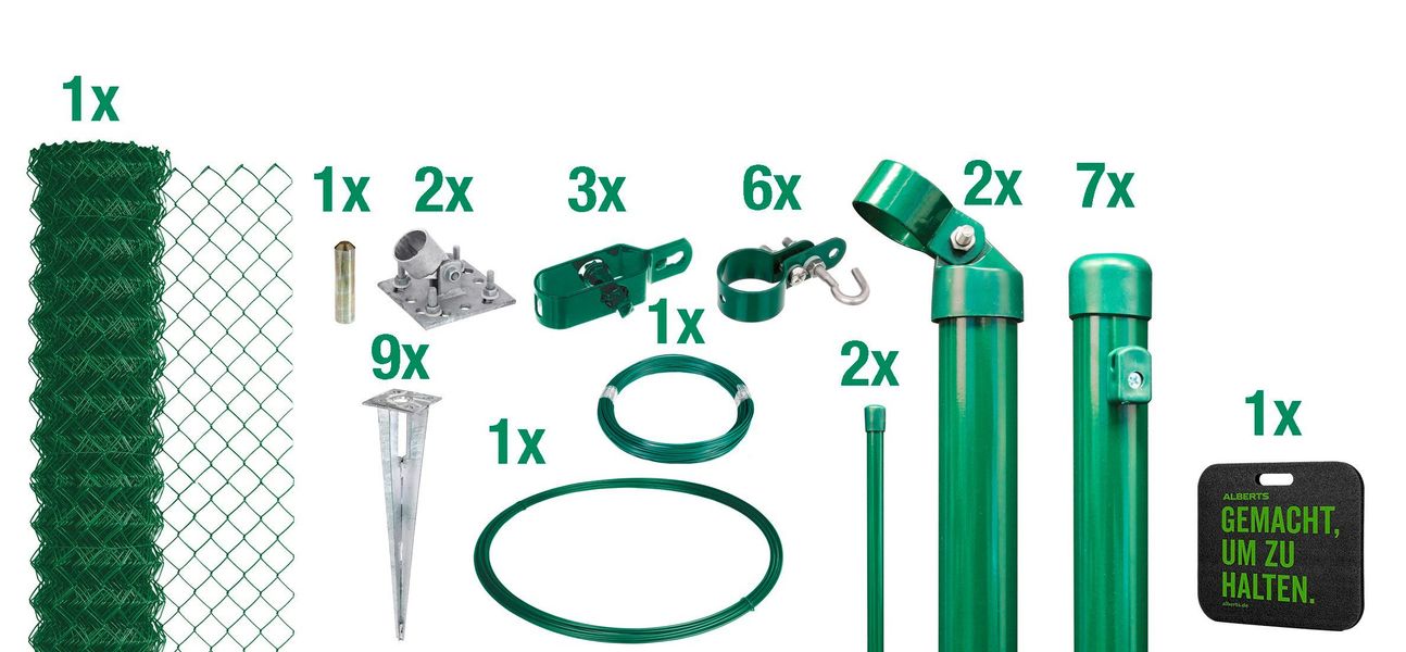 Alberts Maschendrahtzaun Höhe: 80-200cm, Gesamtlänge: 15-25m, mit Bodenhüls günstig online kaufen