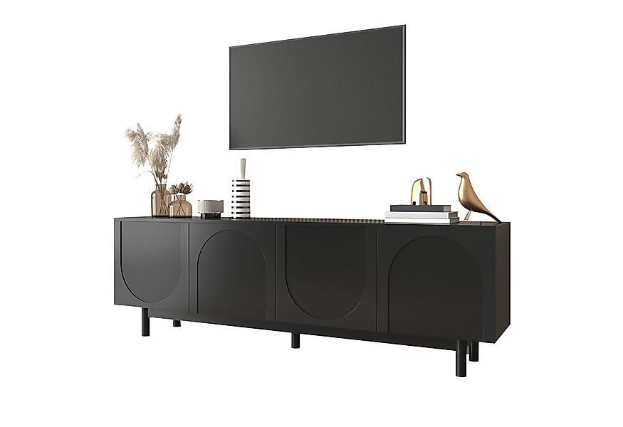 Merax Lowboard mit 4 Türen und verstellbaren Einlegeböden, TV-Schrank Scand günstig online kaufen