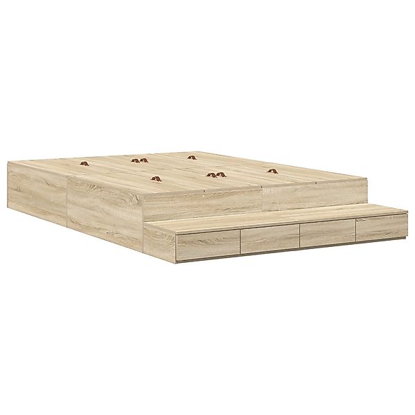 vidaXL Bett Stauraum Bettgestell Sonoma Eiche günstig online kaufen