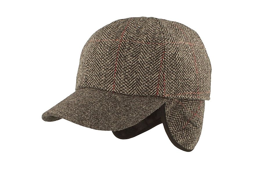 Breiter Baseball Cap mit Fischgrätmuster und Ohrenschutz günstig online kaufen