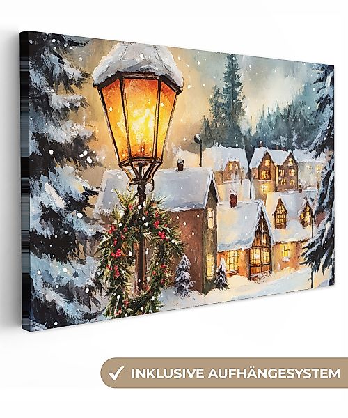 OneMillionCanvasses® Leinwandbild Weihnachtsdorf - Häuser - günstig online kaufen