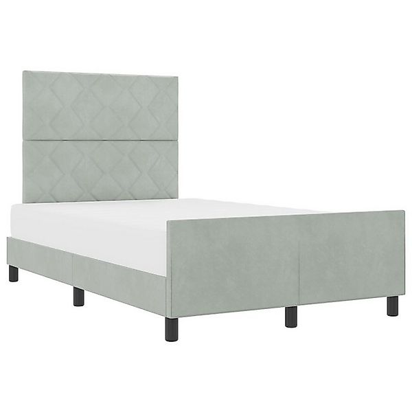 vidaXL Bett Bettgestell Hellgrau 120x200 cm Samt (1-tlg) günstig online kaufen