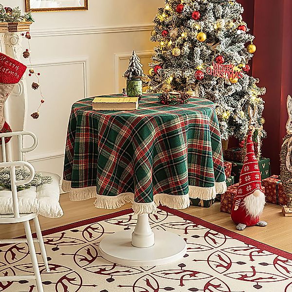 Sunicol Tischdecke Karierte Tischdecke mit Quasten, günstig online kaufen
