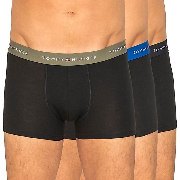 Tommy Hilfiger 3-er Set Trunks Schwarz mit verschiedenfarbigem Webbund günstig online kaufen