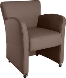 exxpo - sofa fashion Sessel "Cortado, Loungesessel auf Rollen, schmale Arml günstig online kaufen