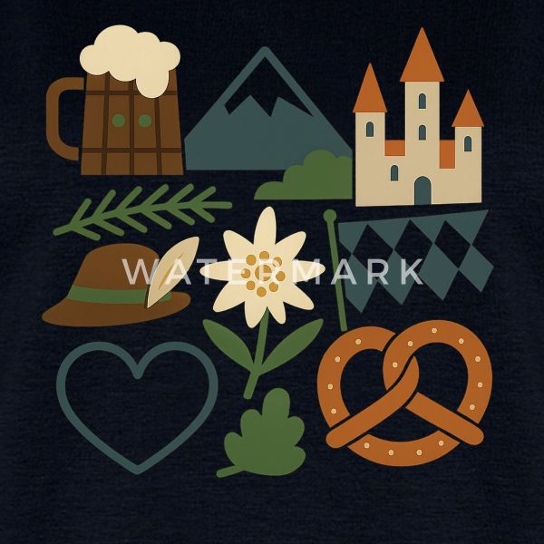 Spreadshirt T-Shirt Bayern Volksfest Breze Edelweiß günstig online kaufen