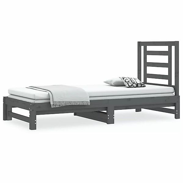 vidaXL Tagesbett Ausziehbar Grau 2x(90x200) cm Massivholz Kiefer1180625 günstig online kaufen
