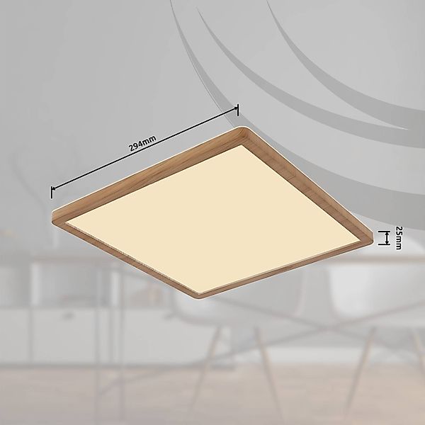 LED-Deckenleuchte Sapana, Länge 29,5 cm Holzoptik günstig online kaufen