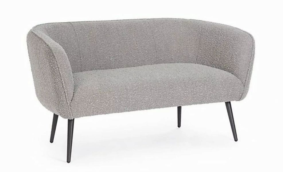 Natur24 Sofa 2Sitzer Sofa Avril 126x70x68 Grau Stoff Boucleoptik Stahlbeine günstig online kaufen