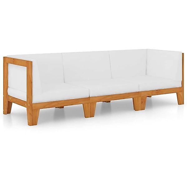 vidaXL Gartenlounge-Set 3-tlg. Garten-Lounge-Set mit Kissen günstig online kaufen