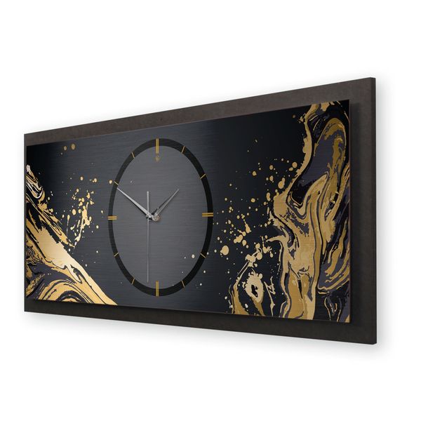 Kreative Feder Wanduhr 3D Designer-Wanduhr Golden günstig online kaufen
