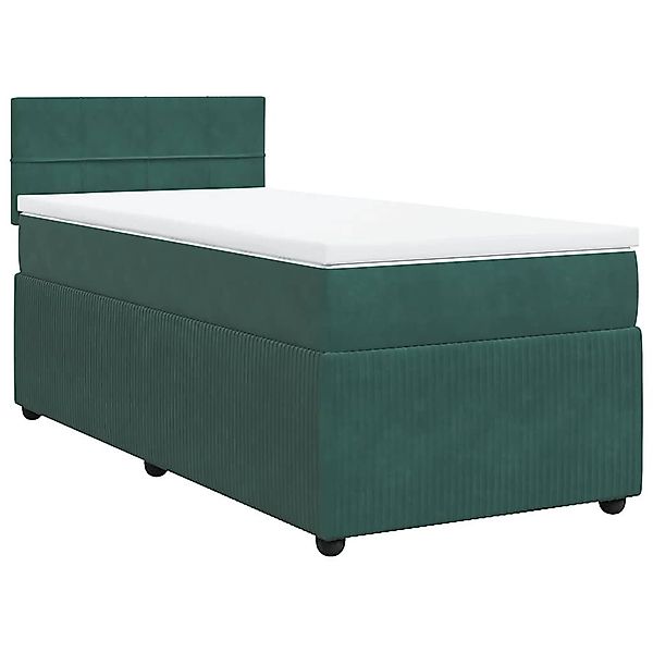 vidaXL Bett Boxspringbett mit Matratze Dunkelgrün günstig online kaufen