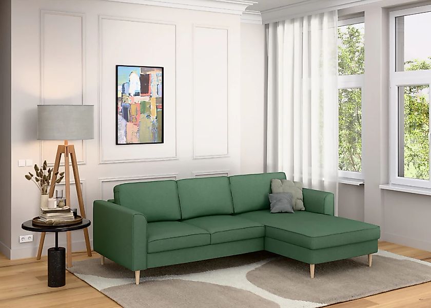 Home affaire Ecksofa "Booster, whlw. mit Schlaffunktion & Bettkasten, Fuß B günstig online kaufen