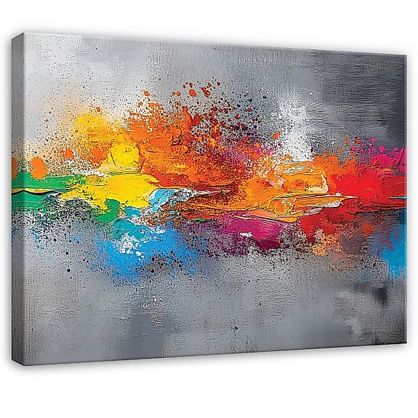 Wallarena Leinwandbild Abstrakt Grau Leinwand Bilder günstig online kaufen
