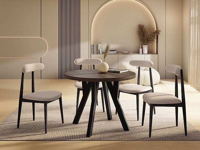 WFL GROUP Esstisch Avero Black (vier Größen – 80/90/100/100 cm, ausziehbar günstig online kaufen