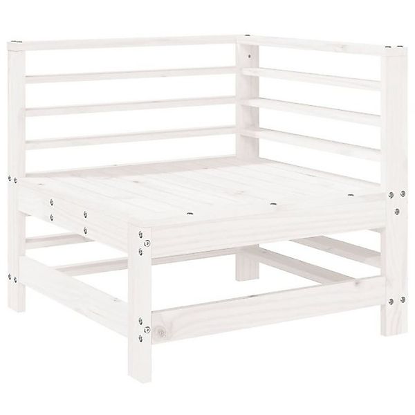 vidaXL Sofaelement Garten-Ecksofa Weiß Massivholz Kiefer günstig online kaufen