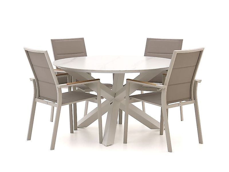 Bellagio Albinea/Lodola ø 130 cm Gartenmöbel-Set 5-teilig stapelbar günstig online kaufen