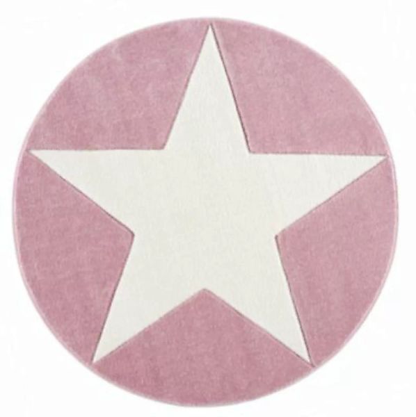 Kids Love Rugs Kinderteppich Stern rund rosa/weiß Gr. 150 günstig online kaufen