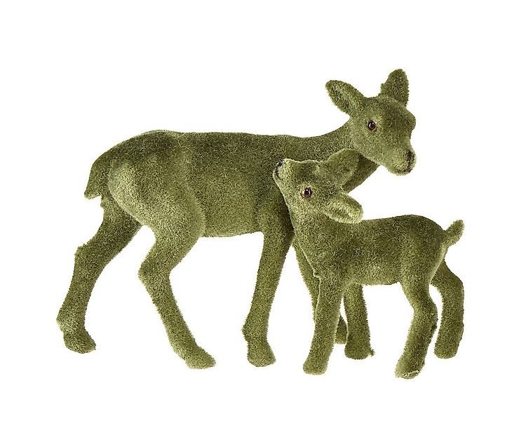 Viana Weihnachtsmann Weihnachtsdeko Rehfigur Set Grün Samt Beflockt Reh mit günstig online kaufen