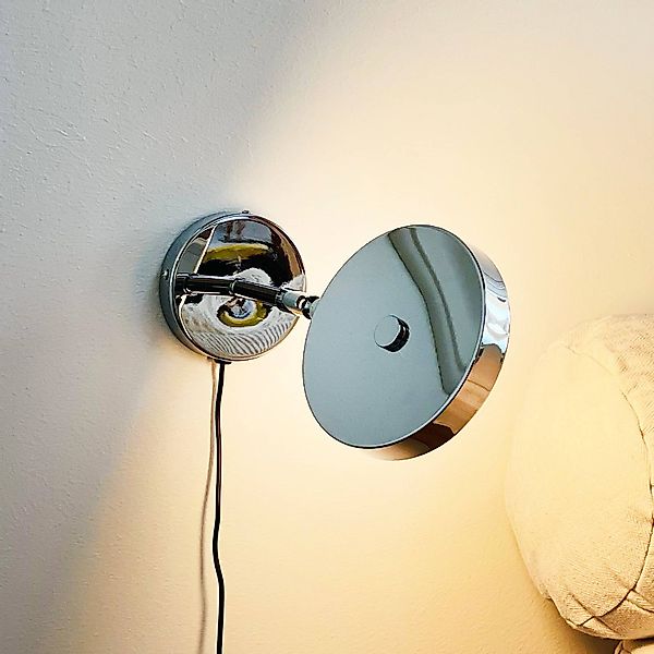 Dyberg Larsen LED-Wandlampe Starlight, chrom Ø 14 cm dimmbar günstig online kaufen