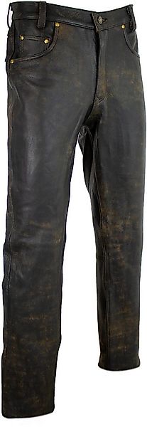 MDM Lederhose Herre Lederhose Biker Jesans im Used Look aus Rindsleder Bike günstig online kaufen