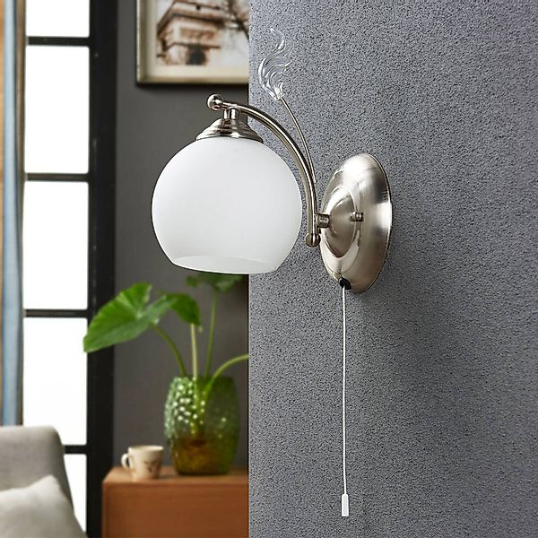 Lindby Wandleuchte Svean, weiß, Glas, Höhe 21,5cm günstig online kaufen