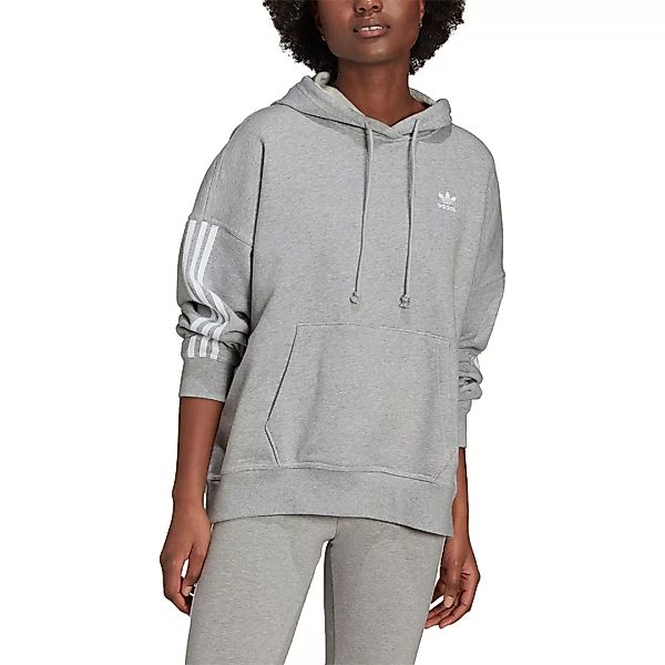 adidas Originals – adicolor – Kapuzenpullover in Grau mit drei Streifen günstig online kaufen