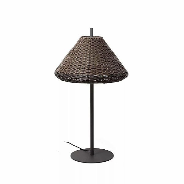 Terrassenlampe Saigon, Schirm in Flechtoptik braun günstig online kaufen