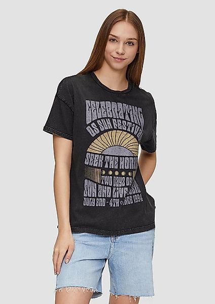 QS Kurzarmshirt T-Shirt Oversized-Shirt im Vintage-Look günstig online kaufen