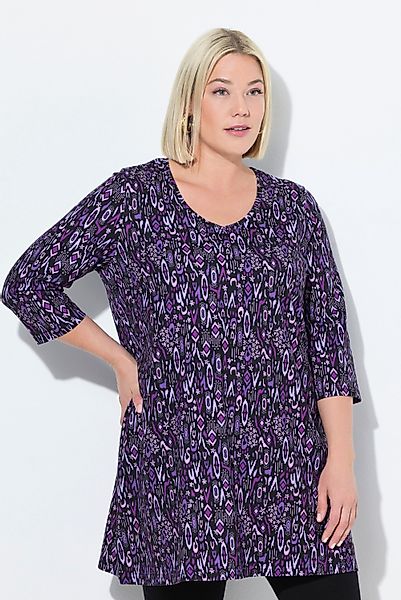 Ulla Popken Longshirt Longshirt A-Linie V-Ausschnitt günstig online kaufen