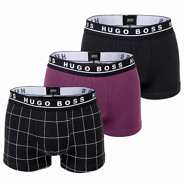 HUGO BOSS Herren Boxer Shorts, 3er Pack - One Design, Trunks, Cotton Stretc günstig online kaufen