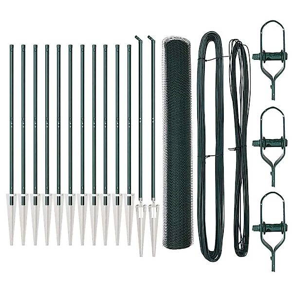 vidaXL Zaunpfosten Grün 25 x 1 m 13 mm Gewebe Stahl 3353094 günstig online kaufen